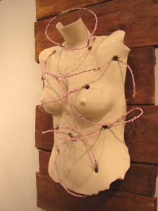 Pink Barb Wire Sculpture from the Phoenix Series