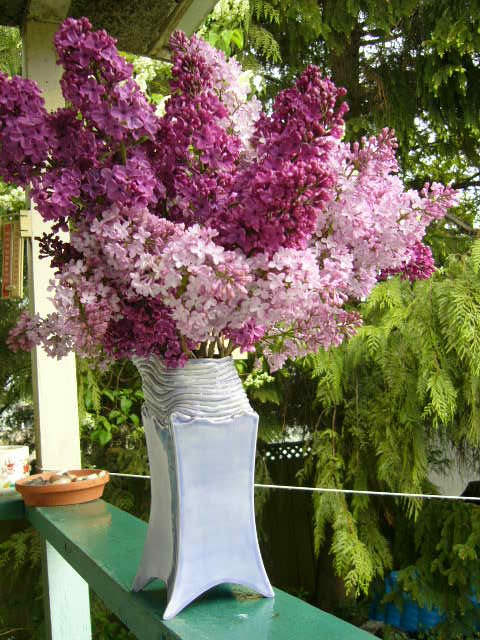pale blue carafe vase
